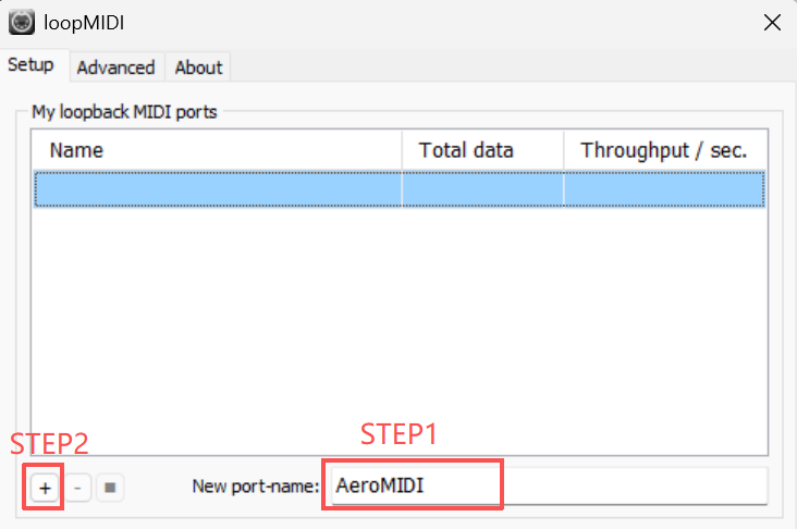 LoopMIDI 创建端口